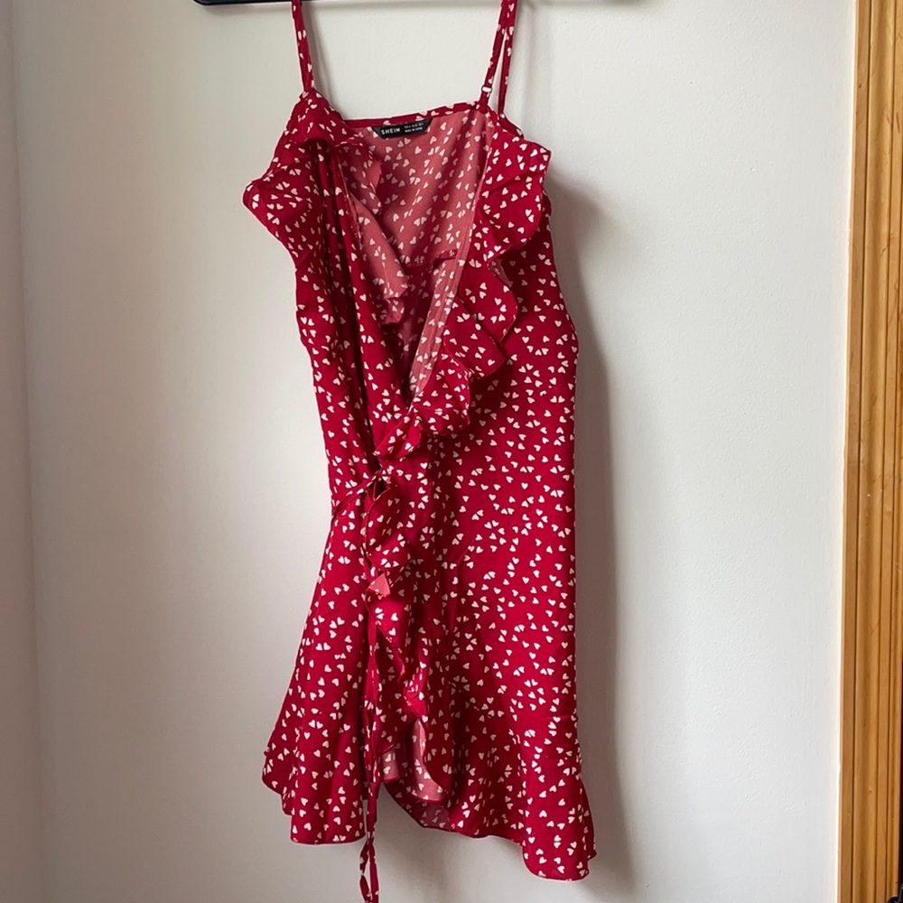 red dress with white hearts size small